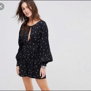 Free people love grows black floral romper